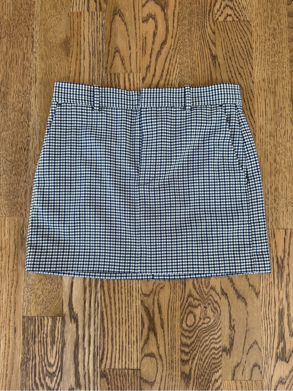 Women’s Navy and White Gingham Skirt